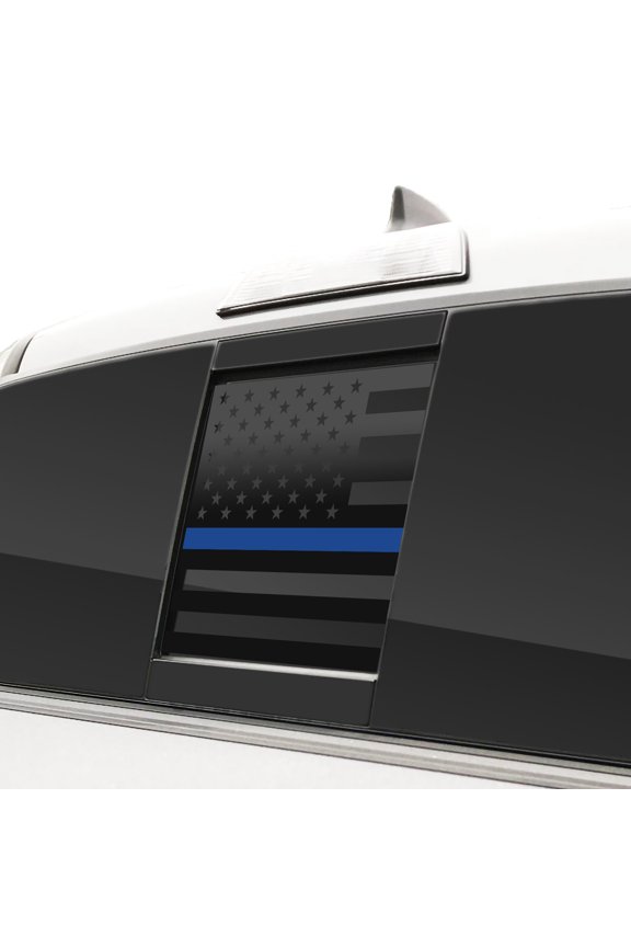 Rear Middle Window American Flag Vinyl Decal Sticker Compatible with and Fits Tacoma 2016-2021, Thin Blue Line