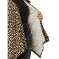 thumbnail image 7 of DARING DIVA Plus Size Leopard Print Asymmetric Hem Cardigan 4X Brown, 7 of 7