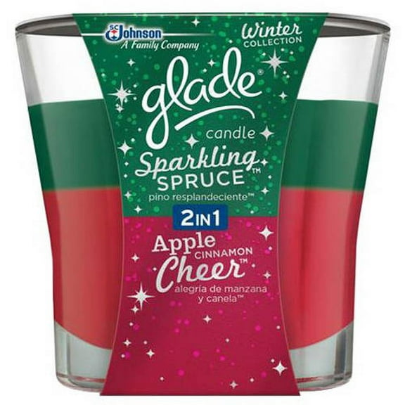 Glade Gld Hldy 2n1 Cndl Applcheer/sparklng 4oz