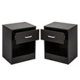thumbnail image 3 of Tcbosik 2pcs Night Stands, Sofa Side Table with Drawer, Bedside Furniture, Night Stand End Table with Storage Drawers for Bedroom, Black, 3 of 6