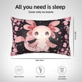 thumbnail image 4 of KLL Cute Axolotl Sakura Blossoms Pattern Silk Pillowcase for Hair and Skin Standard Size 20"X 30" Soft Breathable Pillow Covers for Sleeping, 4 of 6