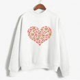 thumbnail image 1 of MPWEGNP Sweat à Capuche pour Femmes Automne et Hiver Col Rond Manches Longues Pull-Over Couleur Unie Imprimé Amour Design Graphique Cœur Blanc, 1 of 3