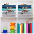 thumbnail image 6 of Foldable Storage Bins Beach Cute Kangaroo Fabric Storage Baskets Collapsible Decorative Baskets Closet Organizer Bins with PU Handles for Shelves Home Closet Bedroom Living Room-2Pack Decor Gifts, 6 of 7