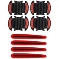 thumbnail image 1 of 8PCS 3D Carbon Fiber Texture Car Door Handle Reflective Stickers,Auto Door Handle Anti-Scratch Protective Film Car Outdoor Safety Reflective Strips (Red), 1 of 4