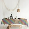 ArtVerse Rainbow Scales Rectangle Tablecloth - 58 x 102 Rainbow Stripes