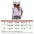 thumbnail image 5 of Camiseta informal plisada doble con decoración jacquard y manga corta abombada para mujer para uso en verano, color morado claro M, 5 of 5