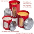 thumbnail image 2 of Mixpresso 3 Piece Red Canisters Sets For The Kitchen, Kitchen Jars With See Through Window, Airtight Coffee Container Tea Organizer & Sugar Canister, Kitchen Canisters Set of 3 Red Kitchen Decor., 2 of 7