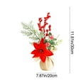 thumbnail image 4 of Yhmxh Décorations de Table Mini Sapin de Noël, Petits Arbres Artificiels de 11,8 Pouces avec Baies Rouges, Pomme de Pin, Centre de Table, Ornements de Table Sapin de Noël pour Maison, Bureau, Pièce, Décorations des Fêtes, 4 of 7