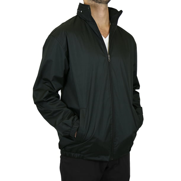GBH - Men’s Fleece Lined Windbreaker Jacket Coat With Tuck In Hood (S ...