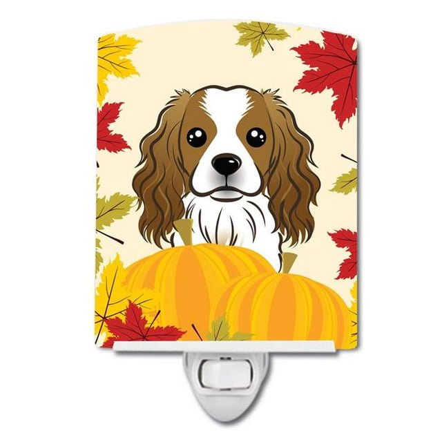 Carolines Treasures BB2030CNL Cavalier Spaniel Thanksgiving Ceramic Night Light