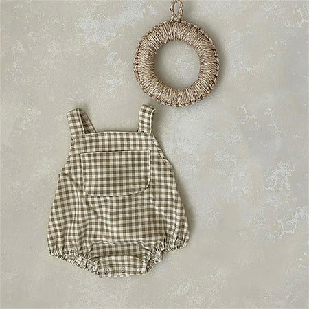

Baby Girls Boys Sleeveless Pocket Summer Autumn Romper Bodysuit Clothes