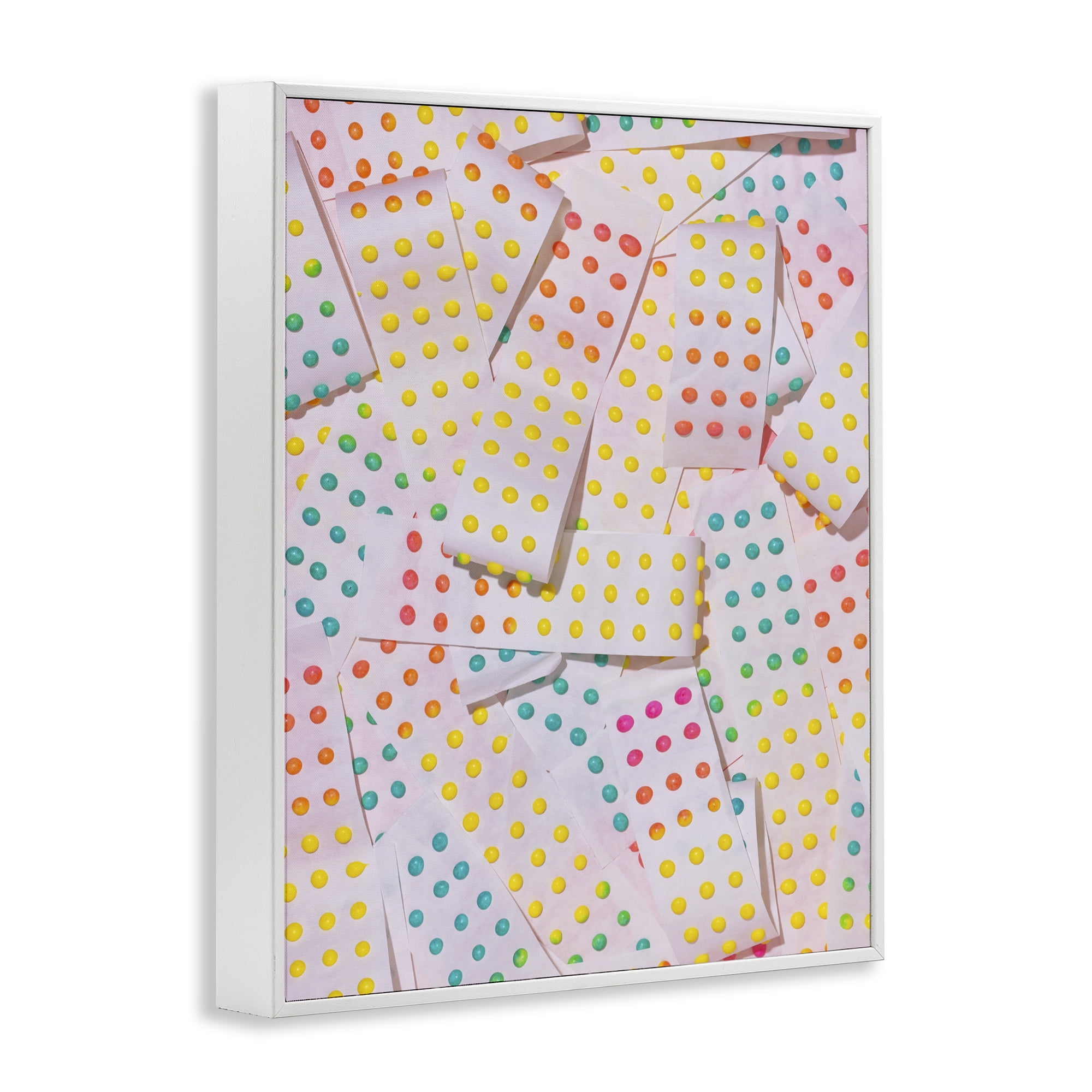 Stupell Industries Retro Color Candy Dots White Framed Giclee Art, design by LISH Creative