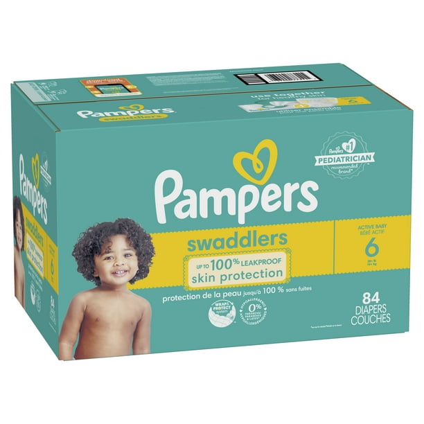 New & Improved Pampers Swaddlers Size 6 Diapers, Leak-proof, 84