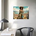 thumbnail image 3 of COMIO African American Women Canvas Wall Art Decor,Women's Popular Canvas Painting,Black Woman Silver Glitter Textured Canvas Print ,, 3 of 4