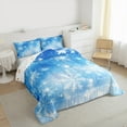 thumbnail image 4 of Manfei Winter Blue Snowflake Bedding Comforter Set for Kids, Dreamy Fairy Tale Twin Comforter Sets, Happy Christmas Reversible Bedding Set, Ultra Soft Home Decor, 2 Pieces, 4 of 9