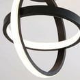 thumbnail image 4 of Iluminación de techo negra 2 círculos Estilo estereoscópico moderno Lámpara de techo LED pequeña para escalera Cocina Lámpara de techo Art Deco Luz blanca fría Luz cálida 21W (luz cálida), 4 of 5