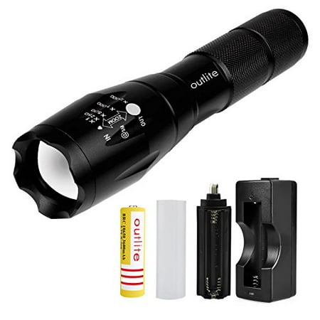 Best Portable LED Tactical Handheld Flashlight with Rechargeable 18650 (Best Ecig Battery 18650)