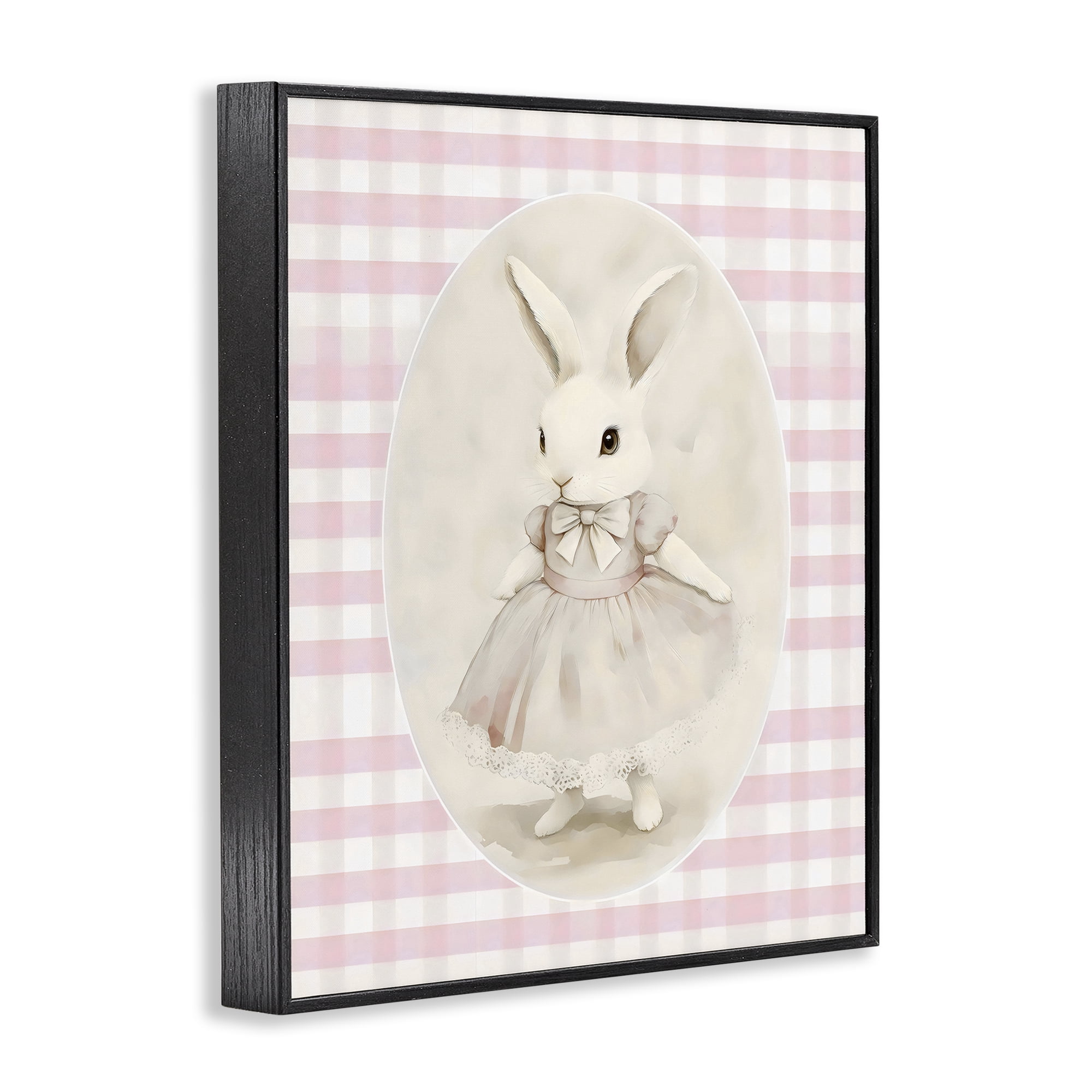 Stupell Industries Sweet Pink Girl Bunny Black Framed Giclee Art, design by Arlington Prints