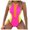 Yellow, variant on QHFBli Women One Piece Bathing Suit Tummy Control Swimsuits High Neck Zip Front Monokini Color Block Rash Guard Swimwear
