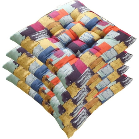 

QWZNDZG 4pcs / 6pcs Chair Cushion Cotton Linen Seat Pads， Thicken Square Sofa Chairs Seat Cushions Non Slip Print Seat Dining Chair Pad Soft Floor Cushion