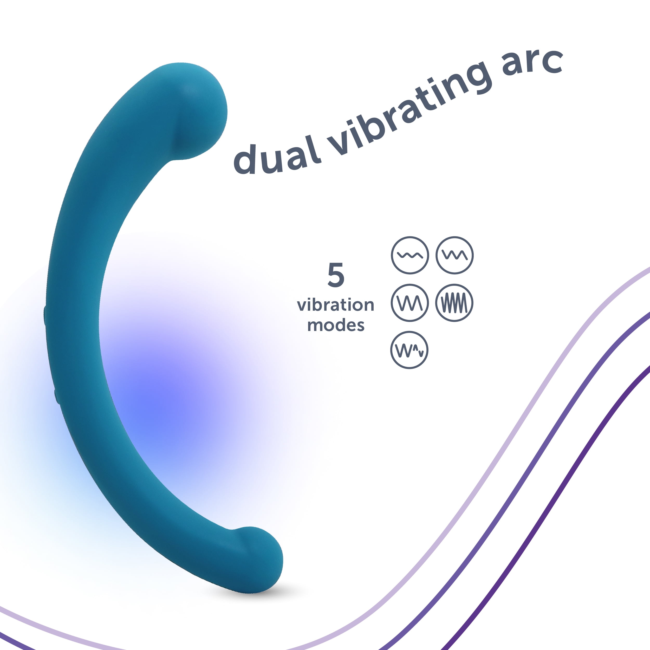 plusOne Vibrating Dual Arc Massager, 10 Vibration Settings,& Waterproof