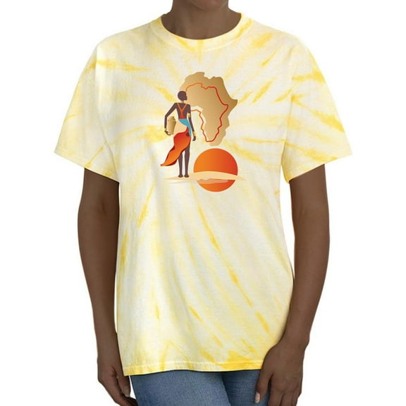 African Map And Woman Tie Dye Cyclone Women -Image by Shutterstock, Female Large