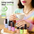 thumbnail image 6 of Gellen Gel Nail Polish Set of 6 Same Color Same Bottle Purple Pink Green Macaron Glossy Gel Polish, Soak off Gel Nail Kit for DIY Home Gel Manicure Set for Nail Art, 6 of 9