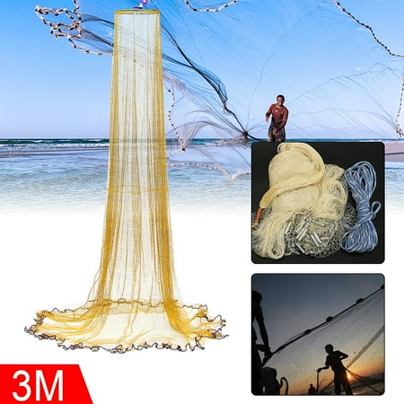 - Saltwater Fishing Net Strong Nylon Mesh Bait Cast Net