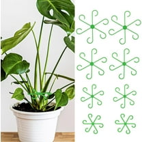 8pcs Reusable Plastic Plant Support Stakes for Indoor/Outdoor Plants, 2 Sizes (2.95" & 2.17"), Adjustable Climbing Support for Monstera, Pothos, Peonies, Tomatoes