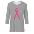 thumbnail image 4 of Alkepwun Womens Breast Cancer Awareness T Shirts Breast Cancer Support Squad Shirt 3/4 Sleeve Tops Pink Ribbon Graphic Tees, 4 of 4
