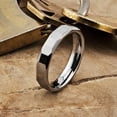 thumbnail image 2 of Tungsten Carbide 4mm Geometric Multi Faceted Band Polished Finish Ring Size 11, 2 of 4