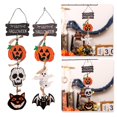 thumbnail image 1 of Decoración de pared de madera para Halloween, temporada rosa, decoraciones de Halloween, letrero colgante de fantasma para puerta delantera, decoración de corona con 3 letreros, lindo letrero de, 1 of 8