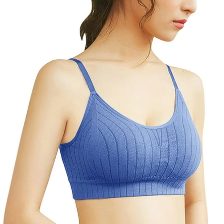 BKQCNKM Tank Top For Women Tank Tops Women Sports Bras Straps Cotton Striped Fitness Top Yoga Bra Crop Top Push Up Running Bra Workout Top Camisole Tops For Women