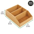thumbnail image 6 of mDesign Bamboo Wood 3 Tier Bathroom Counter Organizer Bin - Natural, 6 of 6