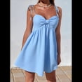 thumbnail image 4 of Vestidos Casuales de Verano para Mujer, Vestido Fluido de Verano, Minivestido Lencero, Vestido con Tirantes Finos Azul M, 4 of 9