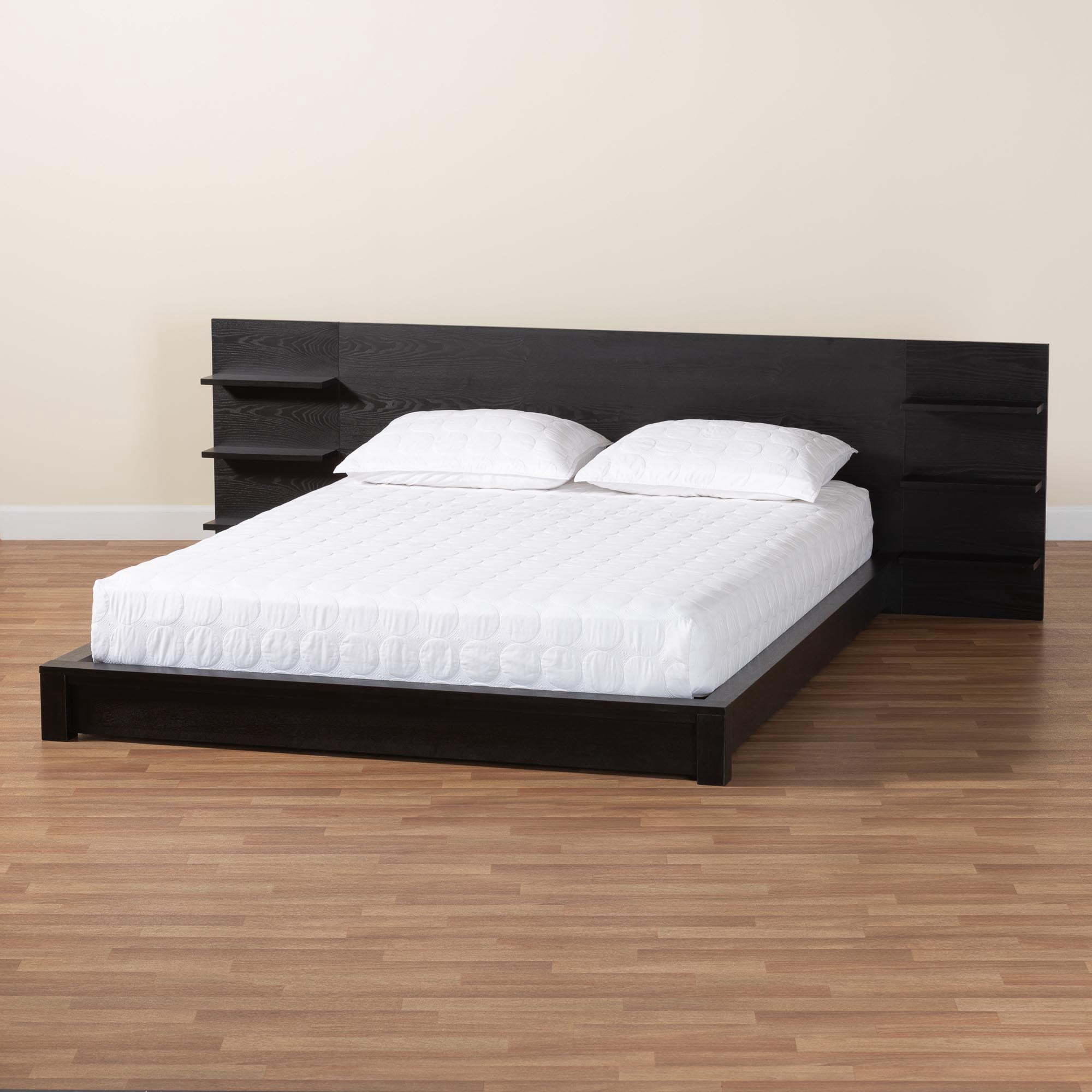 Baxton Studio Elina Modern Platform Bed, Queen, Ebony Black