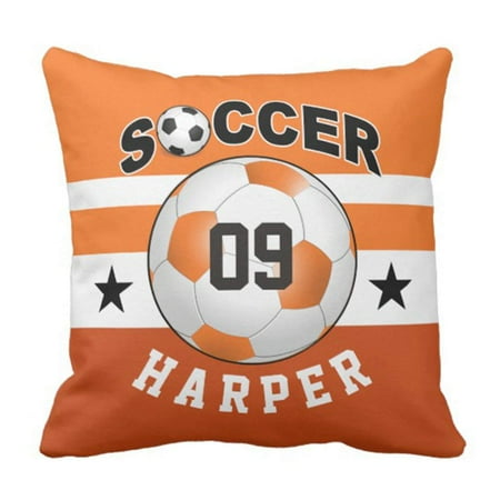 BPBOP Stripes Ball Soccer Sports Jersey Custom Name Number Black Team Pillowcase Cushion Cover 18x18 (Best Soccer Jersey Numbers)