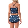 thumbnail image 3 of INSPIRE CHIC Women's Pajamas Set Lace Trim Bow Camisole Soft Tank Top and Shorts Loungewear 2026 Sleepwear 2 Pcs XL Blue, 3 of 6