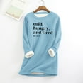 thumbnail image 2 of Honeeladyy Womens Fleece Lined Pullover Winter Warm Crew Neck Sweatshirt Cute Print Plus Size Tops Christmas Gift, 2 of 5