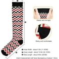 thumbnail image 3 of FREEAMG High Elasticity Compression Socks, High Knee Socks Adult Universal Leisure Relieve Fatigue,Red Black White Chevron Pattern Travel Daily with Running (2 Pair), 3 of 7