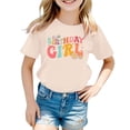 thumbnail image 1 of MEZZALL T-Shirt Décontracté à Lettres pour Filles, Col Rond, Manches Courtes, 4-5 Ans, 1 of 3