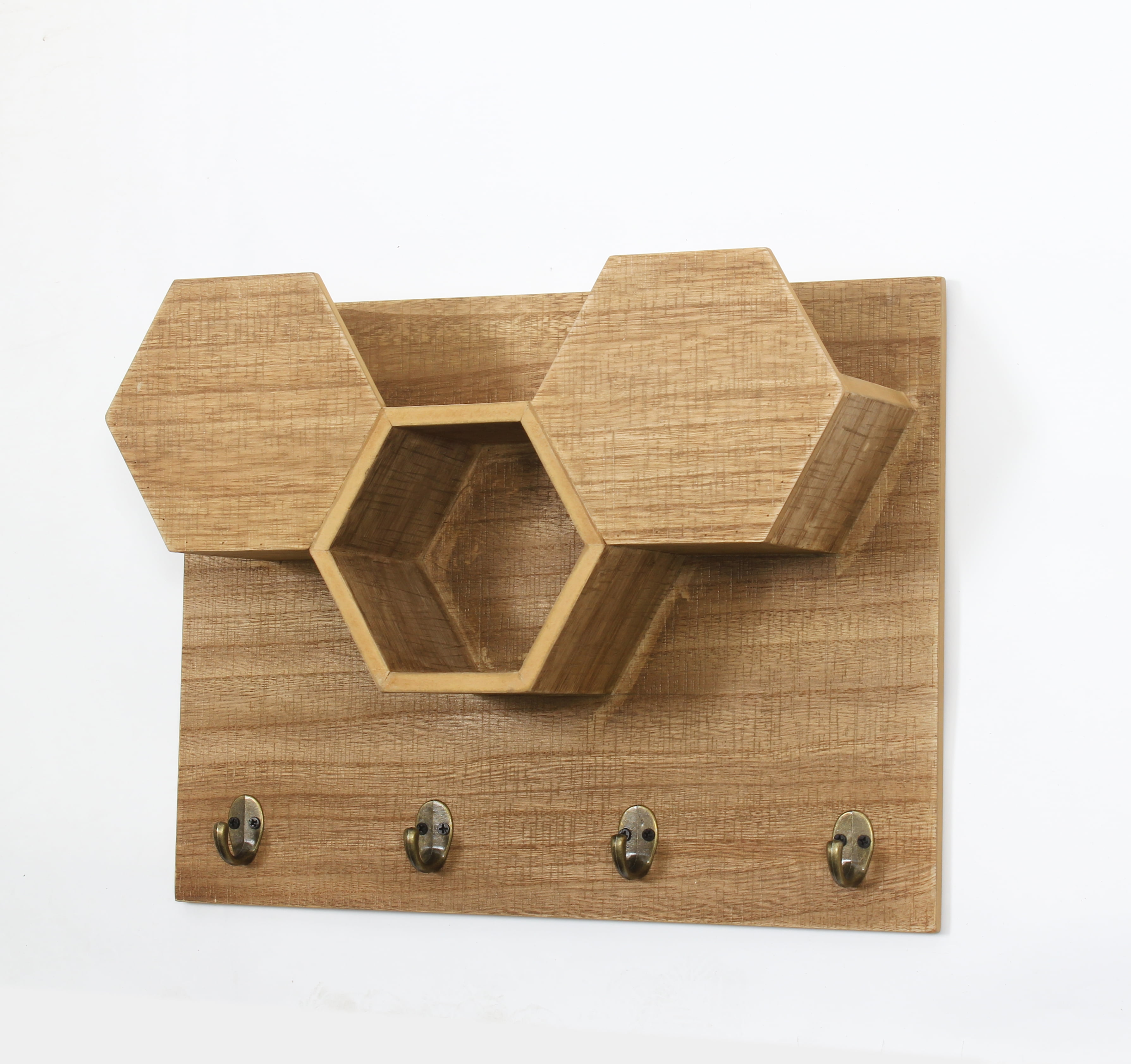 Kingsley Honeycomb Wall Shelf And Coat Rack With 4 Hooks Walmart Canada