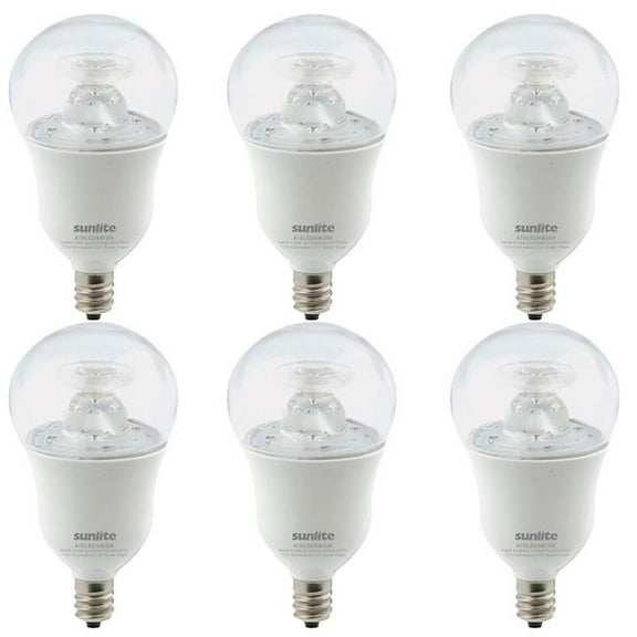 Sunshine Lighting  Sunlite LED A15 Appliance Clear Light Bulb - E12 Base - 6W - 450 Lumens - 30K - Warm White - Pack of 6
