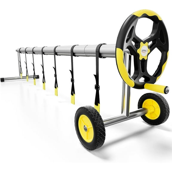 UBesGoo Pool Cover Reel Set, Aluminum Solar Swimming Inground Cover Blanket Reel,21 Feet