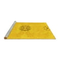 thumbnail image 2 of Ahgly Company Machine Washable Indoor Round Abstract Yellow Modern Area Rugs, 7' Round, 2 of 4
