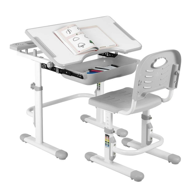 Pirecart Height Adjustable Children's Desk and Chair Set Kids Drawing