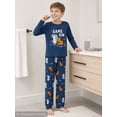 thumbnail image 4 of Beezizac Blue Cute "Game On" Capybara Axolotl Pajamas Boys Cozy Long Sleeve PJ Set Size 10, 4 of 7