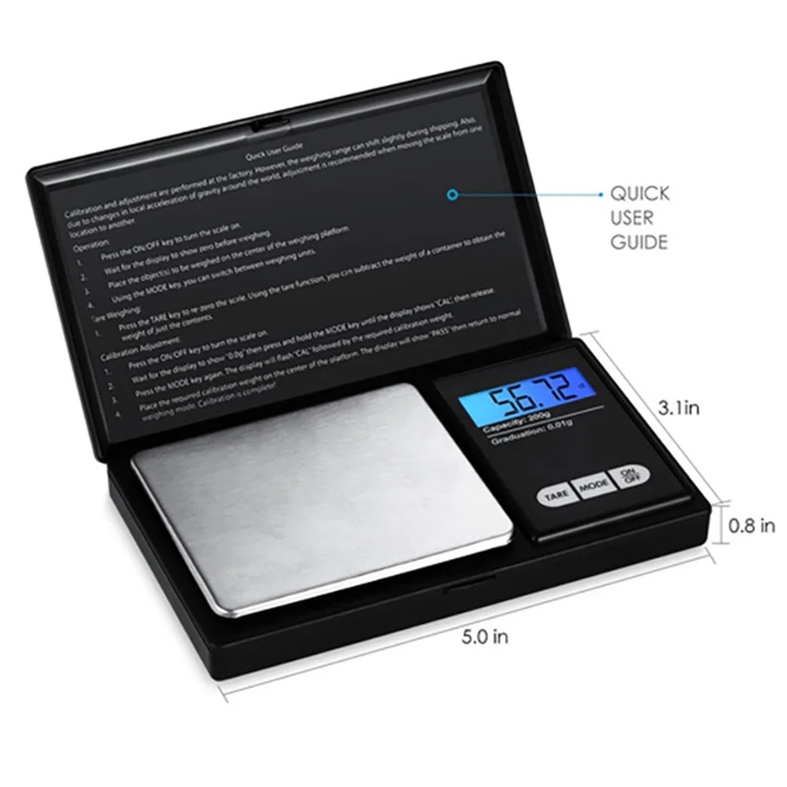Jewelry Mini Stainless Steel Electronic Scale Digital Pocket Scales Gold Gram Balance Weight Portable High Precision 0.01g