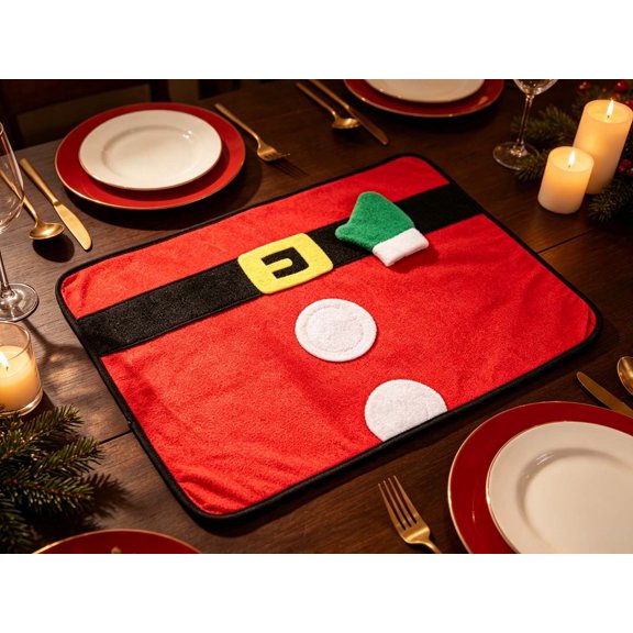 Christmas Decorations Indoor,Christmas Ornaments,Christmas Placemats,Heat Resistant Table Mats for Winter Holiday Dining, Machine Washable Linen Placemats for Festive Home Decor(G 17*12.6in)