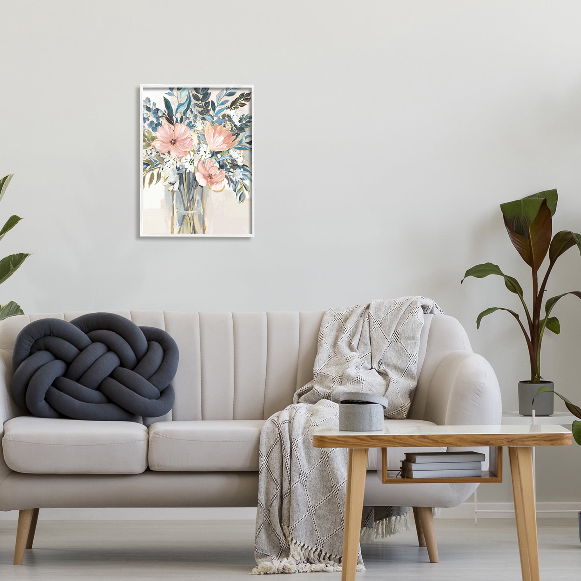 Stupell Industries Beautiful Blue Pink Flower Bouquet Painting Delicate Blossoms , 16 x 20, Design by Nina Blue